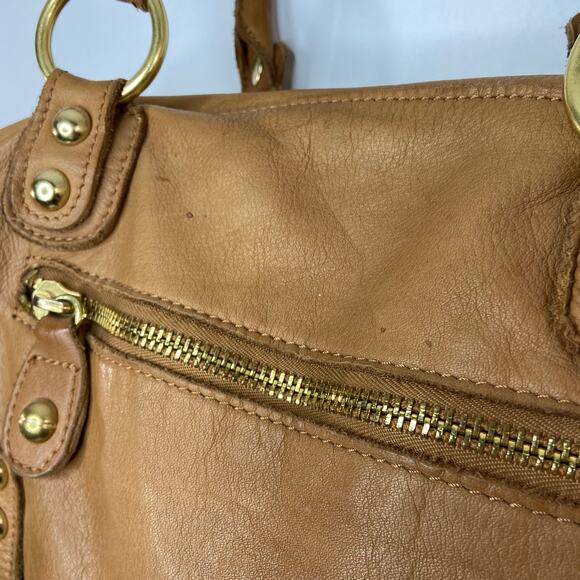 Anthropologie Linea Pelle Soft Camel Tan Leather Satchel Bag - Picture 11 of 12